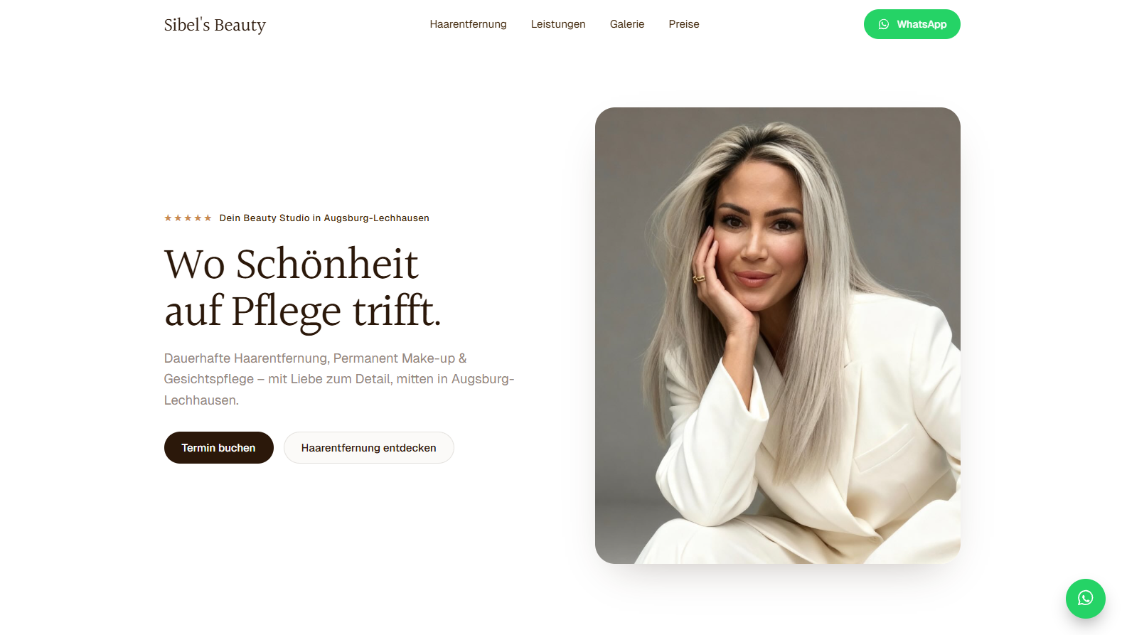 The old Sibel's Beauty homepage