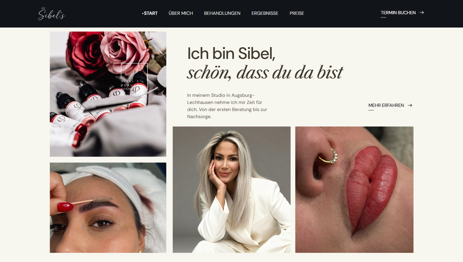 The new about section on sibelsbeauty.de